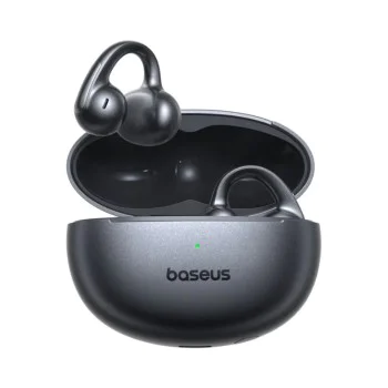 Безжични слушалки Bowie MC1 Pro (A0102503) - Baseus - Bluetooth 6.0, Hi-Res, тип щипка (Open Ear) - Космическо черно