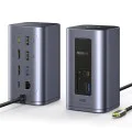 Докинг станция NU1 Air Spacemate (B00568103813-00) - Baseus - USB-C към 2x HDMI, RJ45, SD/TF, USB портове - Космическо сиво
