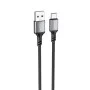 Кабел за данни / зареждане – Borofone (BX83) – USB към Type-C, силикон, Universal 3A, 1m – Черен