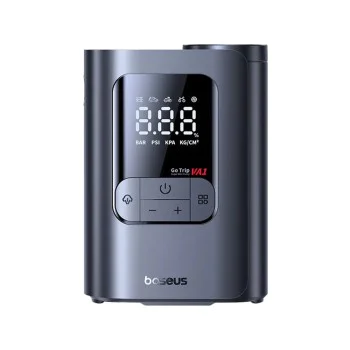 Компресор за кола GoTrip VA1 Super Mini (C0119501) - Baseus - безжичен, дисплей, автоматично спиране, 82W - Космическо черно