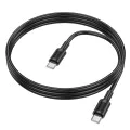 Кабел за данни / зареждане – Borofone (BX111 Feliz Series) – Type-C към Type-C, PVC, Universal 60W, 3A, 1m – Черен