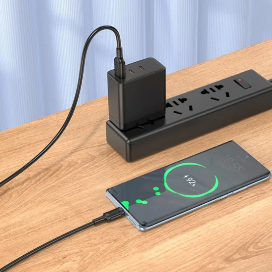 Кабел за данни / зареждане – Borofone (BX111 Feliz Series) – USB към Type-C, PVC, Universal 60W, 3A, 1m – Черен