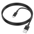 Кабел за данни / зареждане – Borofone (BX111 Feliz Series) – USB към Type-C, PVC, Universal 60W, 3A, 1m – Черен