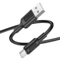 Кабел за данни / зареждане – Borofone (BX111 Feliz Series) – USB към Type-C, PVC, Universal 60W, 3A, 1m – Черен