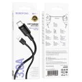 Кабел за данни / зареждане – Borofone (BX111 Feliz Series) – USB към Type-C, PVC, Universal 60W, 3A, 1m – Черен