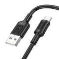 Кабел за данни / зареждане – Borofone (BX111 Feliz Series) – USB към Type-C, PVC, Universal 60W, 3A, 1m – Черен
