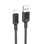 Кабел за данни / зареждане – Borofone (BX111 Feliz Series) – USB към Lightning, PVC, Universal 60W, 2.4A, 1m – Черен
