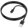 Кабел за данни / зареждане – Borofone (BX111 Feliz Series) – USB към Lightning, PVC, Universal 60W, 2.4A, 1m – Черен