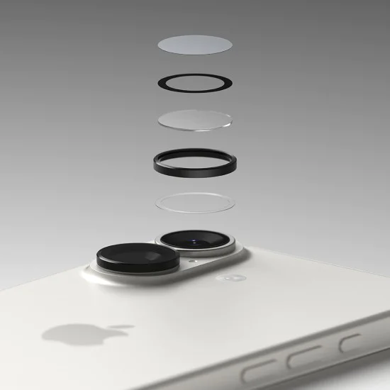 Протектор - Камера за iPhone 17 - Ringke - Стъклена рамка за обектив на камерата - Черен