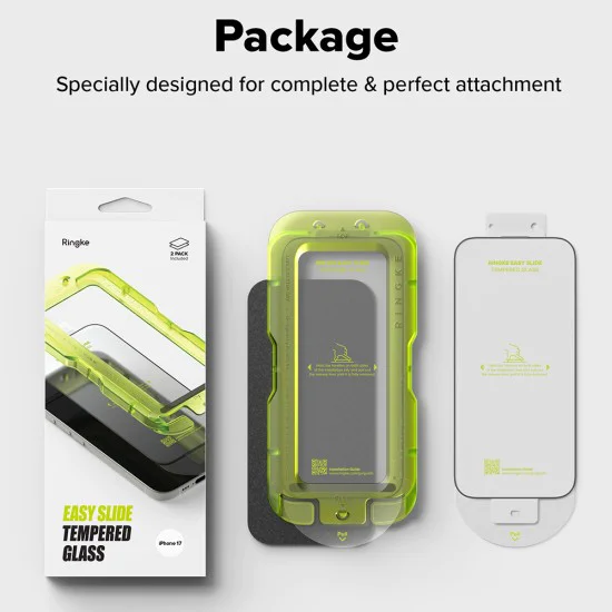Протектор за iPhone 17 Pro - Ringke - Easy Slide Tempered Glass (2 броя) - Прозрачен