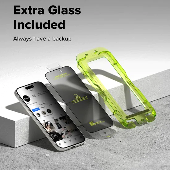 Протектор за iPhone 17 Air - Ringke - Easy Slide Privacy Tempered Glass (2 броя) - Черен