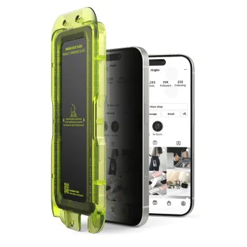 Протектор за iPhone 17 Pro - Ringke - Easy Slide Privacy Tempered Glass (2 броя) - Черен