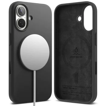 Калъф за iPhone 17 - Ringke - Силиконов магнитен MagSafe - Черен