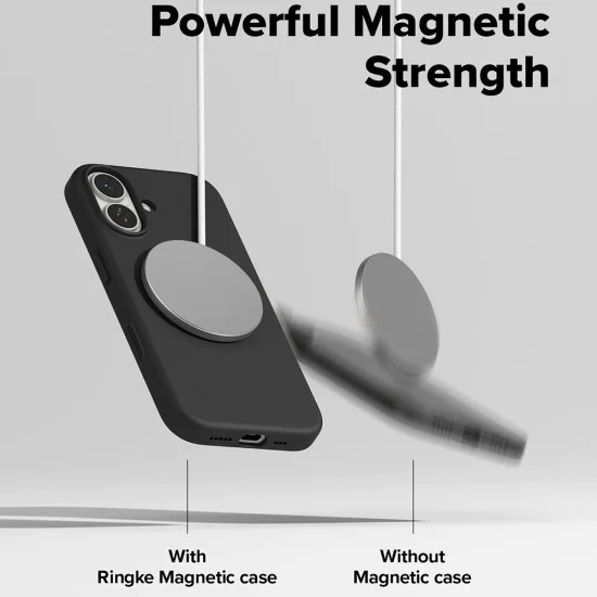 Калъф за iPhone 17 - Ringke - Силиконов магнитен MagSafe - Черен