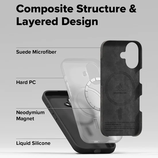 Калъф за iPhone 17 - Ringke - Силиконов магнитен MagSafe - Черен