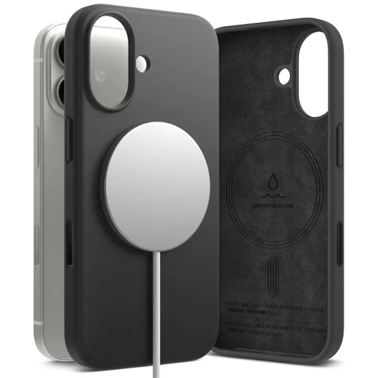 Калъф за iPhone 17 - Ringke - Силиконов магнитен MagSafe - Черен