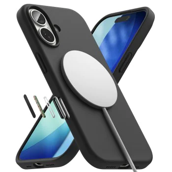 Калъф за iPhone 17 - Ringke - Силиконов магнитен MagSafe - Черен
