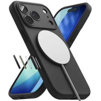 Калъф за iPhone 17 Pro Max - Ringke - Silicone Magnetic MagSafe - Черен