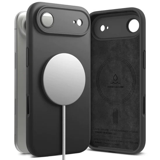 Калъф за iPhone 17 Air - Ringke - Silicone Magnetic MagSafe - Черен