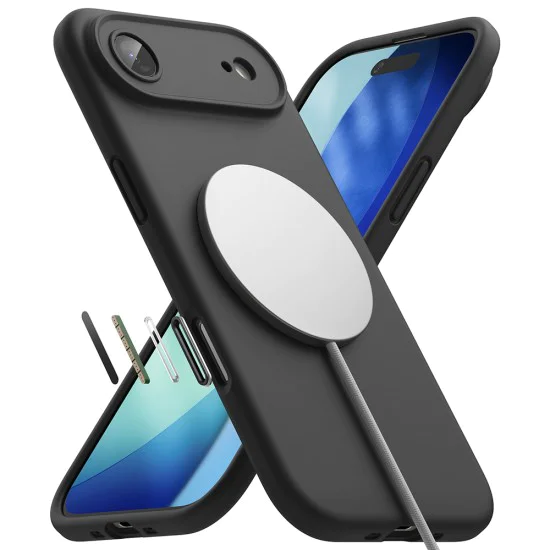 Калъф за iPhone 17 Air - Ringke - Silicone Magnetic MagSafe - Черен