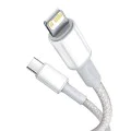 Кабел за данни (CATLGD-02) - Baseus - Type-C към Lightning, 20W, бързо зареждане, оплетен, 1м - Бяло
