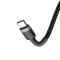 Кабел за данни Cafule (E0418501) (3 броя) - Baseus - бързо зареждане, USB-C към USB-C, 60W, 2м - Черно / Сиво
