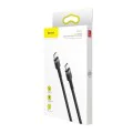 Кабел за данни Cafule (E0418501) (3 броя) - Baseus - бързо зареждане, USB-C към USB-C, 60W, 2м - Черно / Сиво