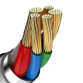 Кабел за данни Cafule (E0418501) (3 броя) - Baseus - бързо зареждане, USB-C към USB-C, 60W, 2м - Черно / Сиво
