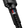 Кабел за данни Cafule (E0418501) (3 броя) - Baseus - бързо зареждане, USB-C към USB-C, 60W, 2м - Черно / Сиво