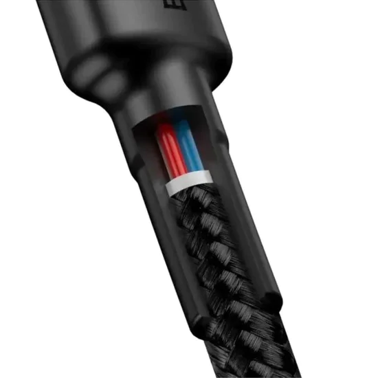 Кабел за данни Cafule (E0418501) (3 броя) - Baseus - бързо зареждане, USB-C към USB-C, 60W, 2м - Черно / Сиво