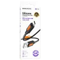 Кабел за данни / зареждане – Borofone (BX114 Silicone Series) – USB към Micro-USB, силикон, 2.4A, 1m – Черен