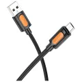 Кабел за данни / зареждане – Borofone (BX114 Silicone Series) – USB към Micro-USB, силикон, 2.4A, 1m – Черен