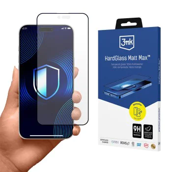 Протектор за iPhone 17 Air - 3mk - HardGlass Matt Max закален протектор за екран - Черен