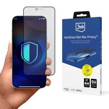 Протектор за iPhone 17 Air - 3mk - Твърдостъклен протектор за екран Matt Max Tempered - Защита на личните данни