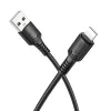 Кабел за данни / зареждане – Borofone (BX116 Certain Series) – USB към Lightning, оплетка Nylon, 2.4A, 1m – Черен