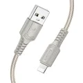 Кабел за данни / зареждане – Borofone (BX116 Certain Series) – USB към Lightning, оплетка Nylon, 2.4A, 1m – Черен
