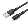 Кабел за данни / зареждане – Borofone (BX116 Certain Series) – USB към Lightning, оплетка Nylon, 2.4A, 1m – Черен