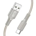 Кабел за данни / зареждане – Borofone (BX116 Certain Series) – USB към Type-C, оплетка Nylon, Fast Charge 3A, 1m – Черен