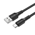 Кабел за данни / зареждане – Borofone (BX116 Certain Series) – USB към Type-C, оплетка Nylon, Fast Charge 3A, 1m – Черен