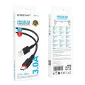 Кабел за данни / зареждане – Borofone (BX110 Beneficio Series) – USB към Type-C, Premium Line, 3A, 1m – Черен