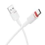 Кабел за данни / зареждане – Borofone (BX110 Beneficio Series) – USB към Type-C, Premium Line, 3A, 1m – Бял