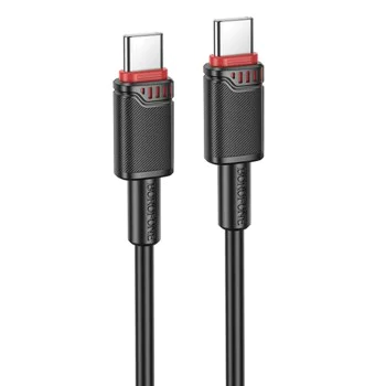 Кабел за данни / зареждане – Borofone (BX110 Beneficio Series) – Type-C към Type-C, Premium Line, Fast Charge 60W, 1m – Черен