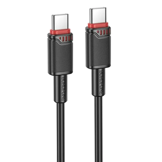 Кабел за данни / зареждане – Borofone (BX110 Beneficio Series) – Type-C към Type-C, Premium Line, Fast Charge 60W, 1m – Черен