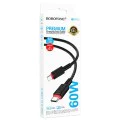 Кабел за данни / зареждане – Borofone (BX110 Beneficio Series) – Type-C към Type-C, Premium Line, Fast Charge 60W, 1m – Черен