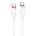 Кабел за данни / зареждане – Borofone (BX110 Beneficio Series) – Type-C към Type-C, Premium Line, Fast Charge 60W, 1m – Бял