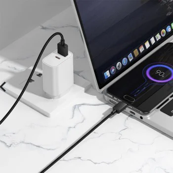 Кабел за данни / зареждане – Borofone (BX120 Placer Series) – USB към Micro-USB, алуминиев корпус, оплетка Nylon, 2.4A, 1m – Черен