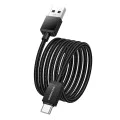Кабел за данни / зареждане – Borofone BX120 Placer – USB към Type-C, алуминиев корпус, оплетка Nylon, 3A, 1m – Черен