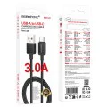 Кабел за данни / зареждане – Borofone BX120 Placer – USB към Type-C, алуминиев корпус, оплетка Nylon, 3A, 1m – Черен
