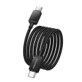 Кабел за данни / зареждане – Borofone (BX120 Placer Series) – Type-C към Type-C, алуминиев корпус, оплетка Nylon, PD 60W, 1m – Черен