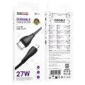 Кабел за данни / зареждане – Borofone (BX121 Energy Series) – Type-C към Lightning, PVC, 27W, 1m – Черен